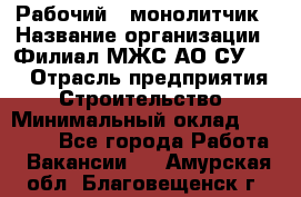 Рабочий - монолитчик › Название организации ­ Филиал МЖС АО СУ-155 › Отрасль предприятия ­ Строительство › Минимальный оклад ­ 45 000 - Все города Работа » Вакансии   . Амурская обл.,Благовещенск г.